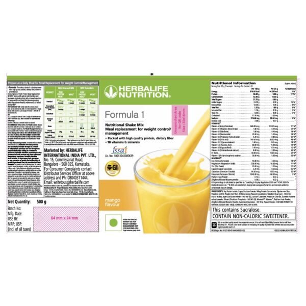 Formula 1 Nutritional shake mix Mango 500 g - Image 4