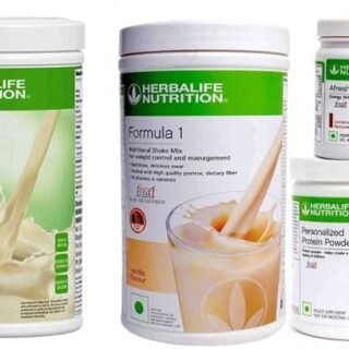 Herbalife Weight Loss Combo,Formula 1 Vanilla, Shakemate, Protein 200 gm With Afresh Cinnamon Energy Drink (Pack of 4 Vanilla Flavored)